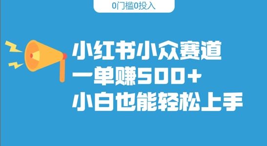 小红书小众赛道，一单收500+，小白也能轻松上手 编号:29287